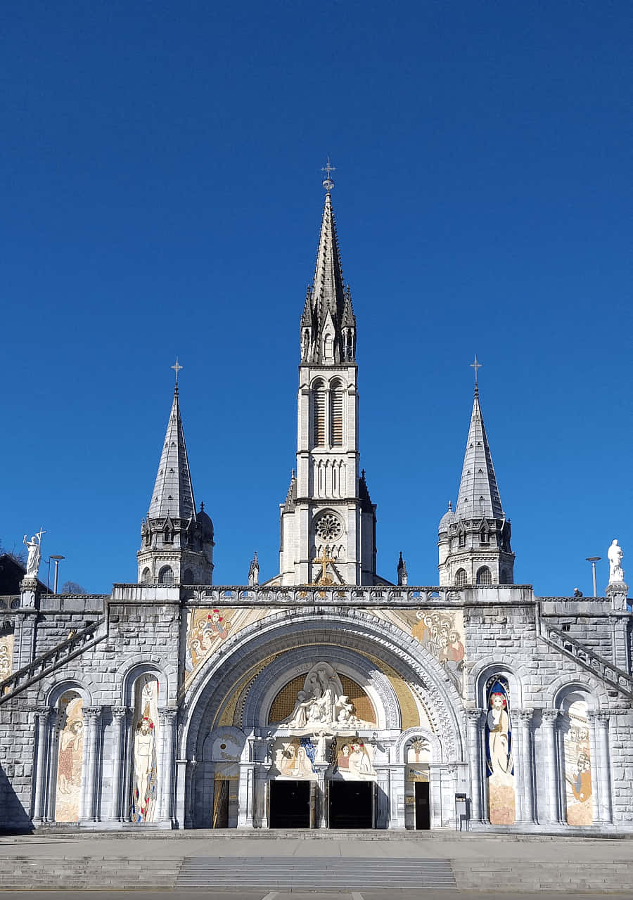 Serene Nightscape Of The Lourdes Sanctuary