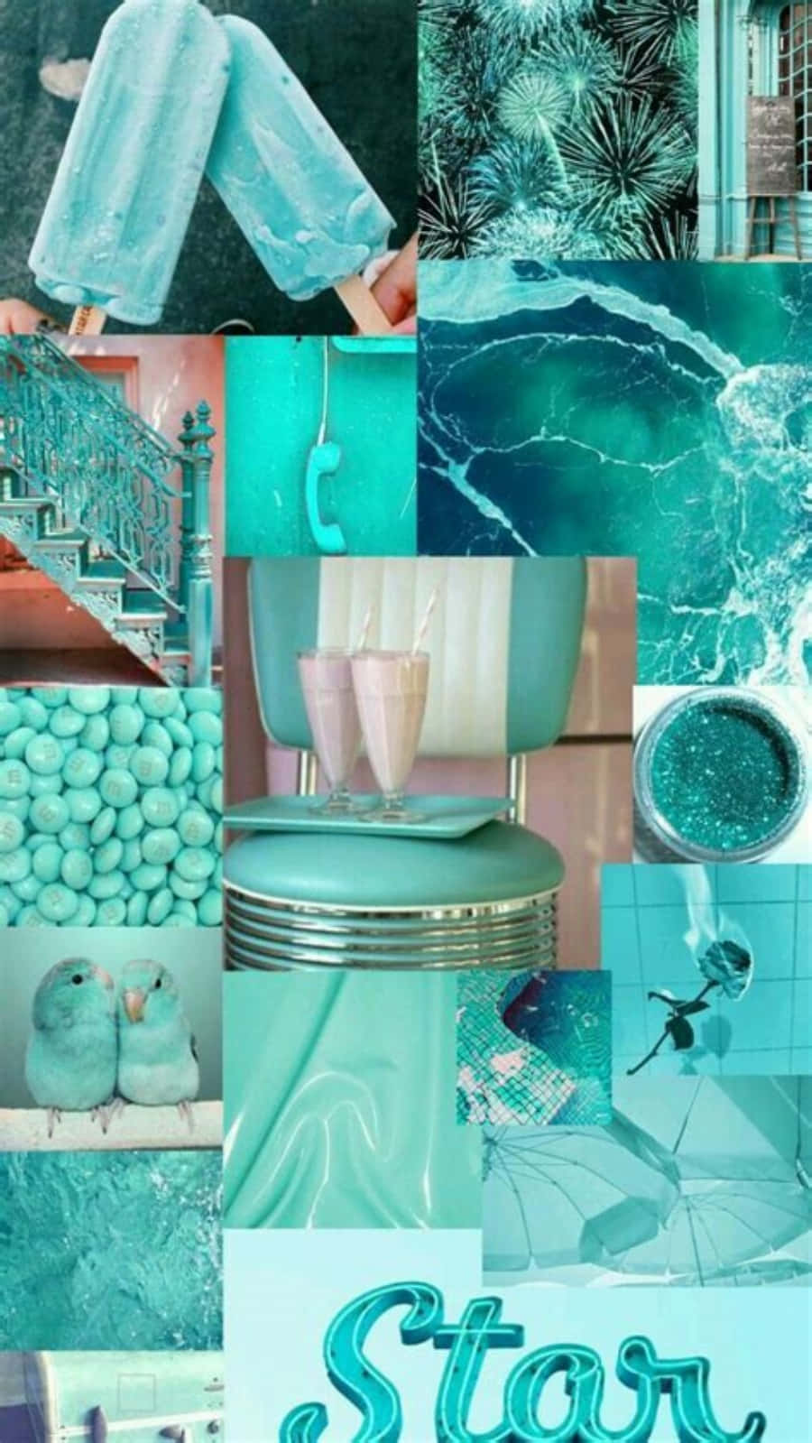 Serene Pastel Blue Green Gradient Wallpaper Background