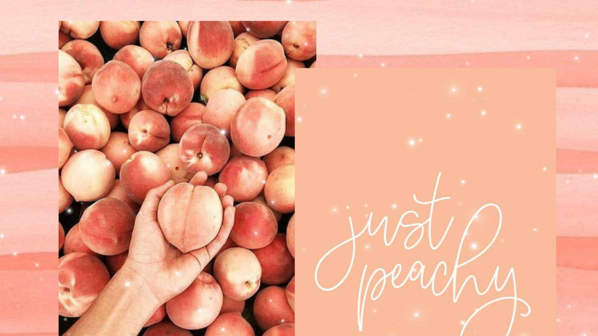 Serene Peach Aesthetic Laptop Workspace Setup Background