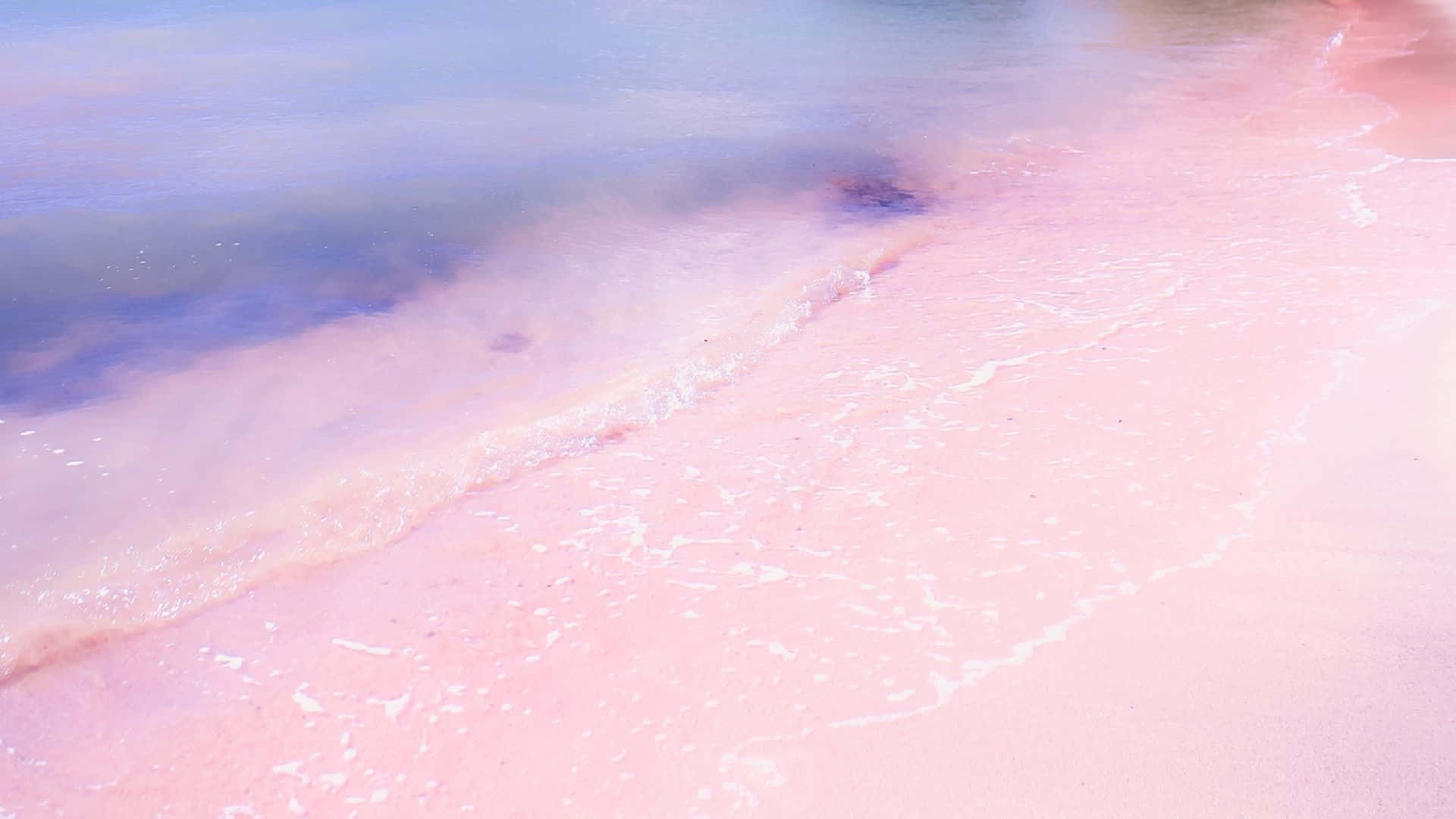 Serene Pink Beach Sunset Background