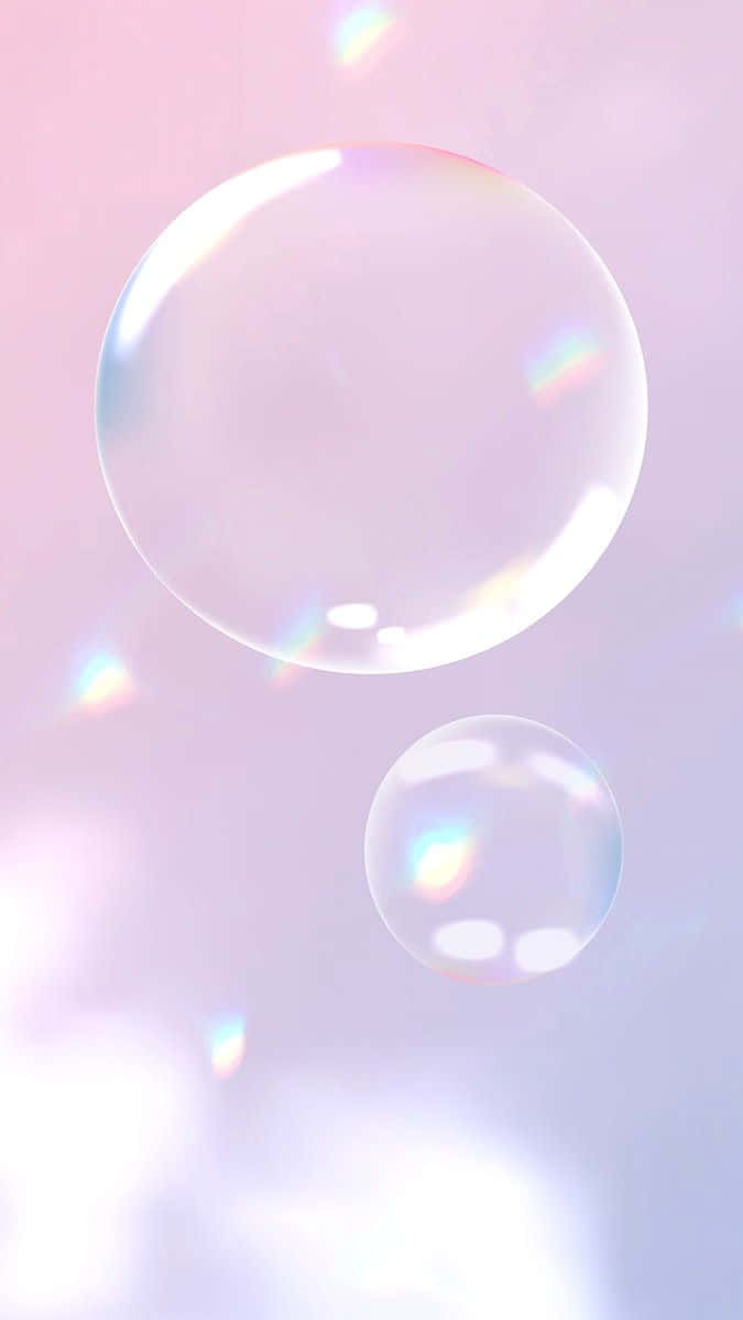 Serene Pink Bubbles Background Background