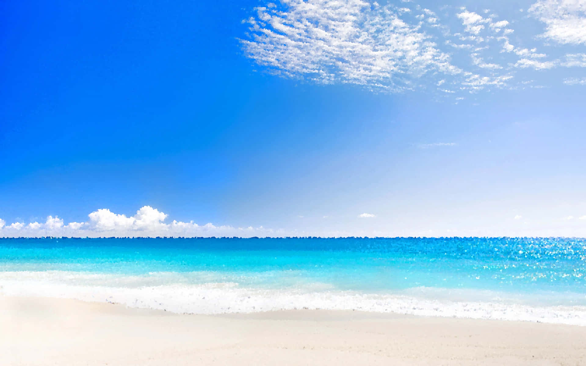 Serene Pixel Beach Scenery Background