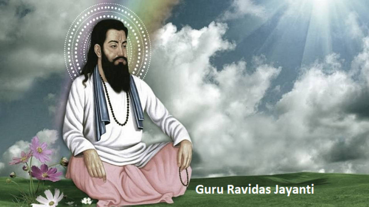 Serene Portrait Of Guru Ravidass, The Divine Indian Saint Background