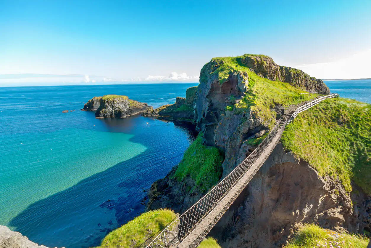 Serene View Of Carrick-a-rede In The Uk Background