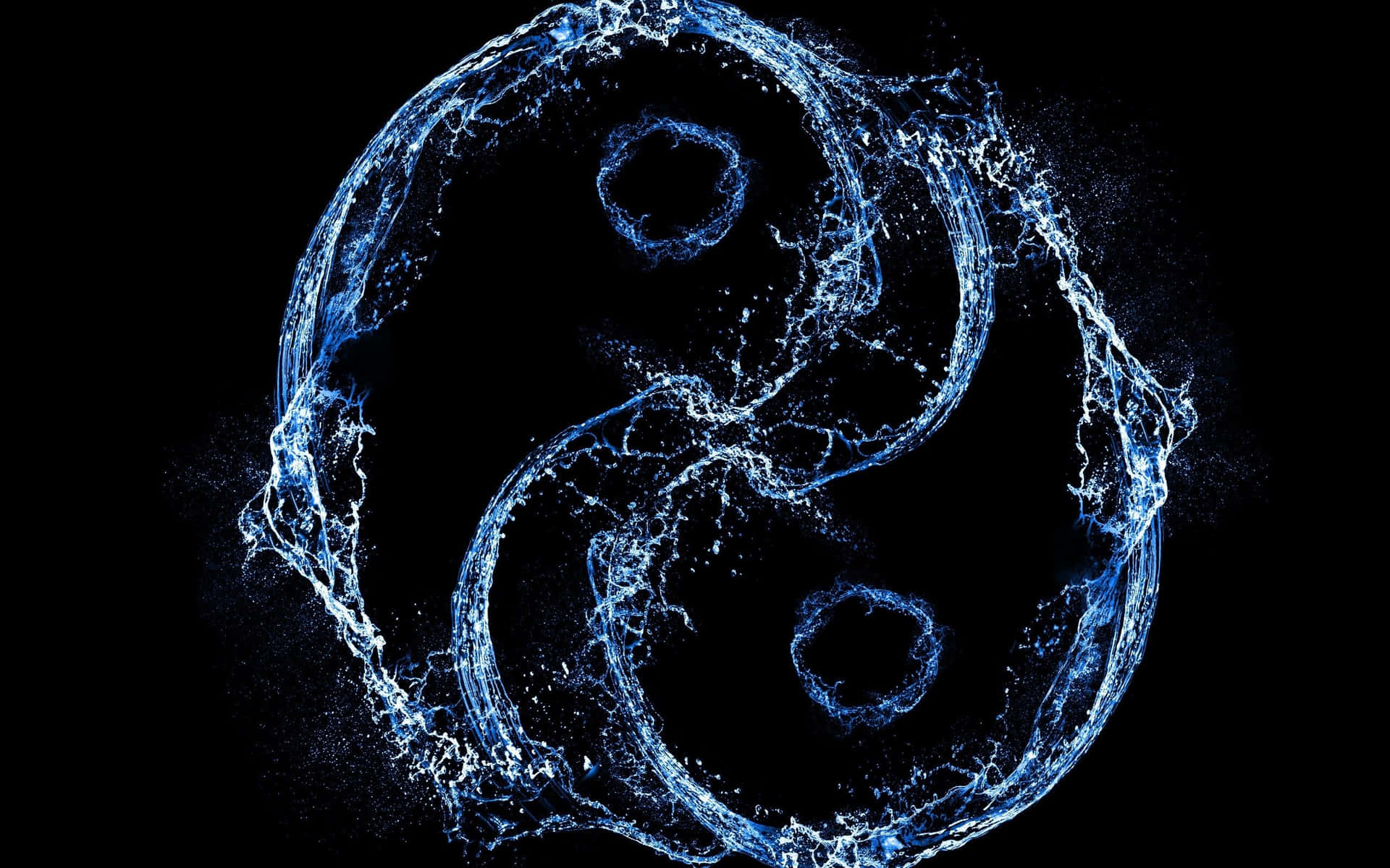 Serene Water Splash Yin Yang Emblem In 4k