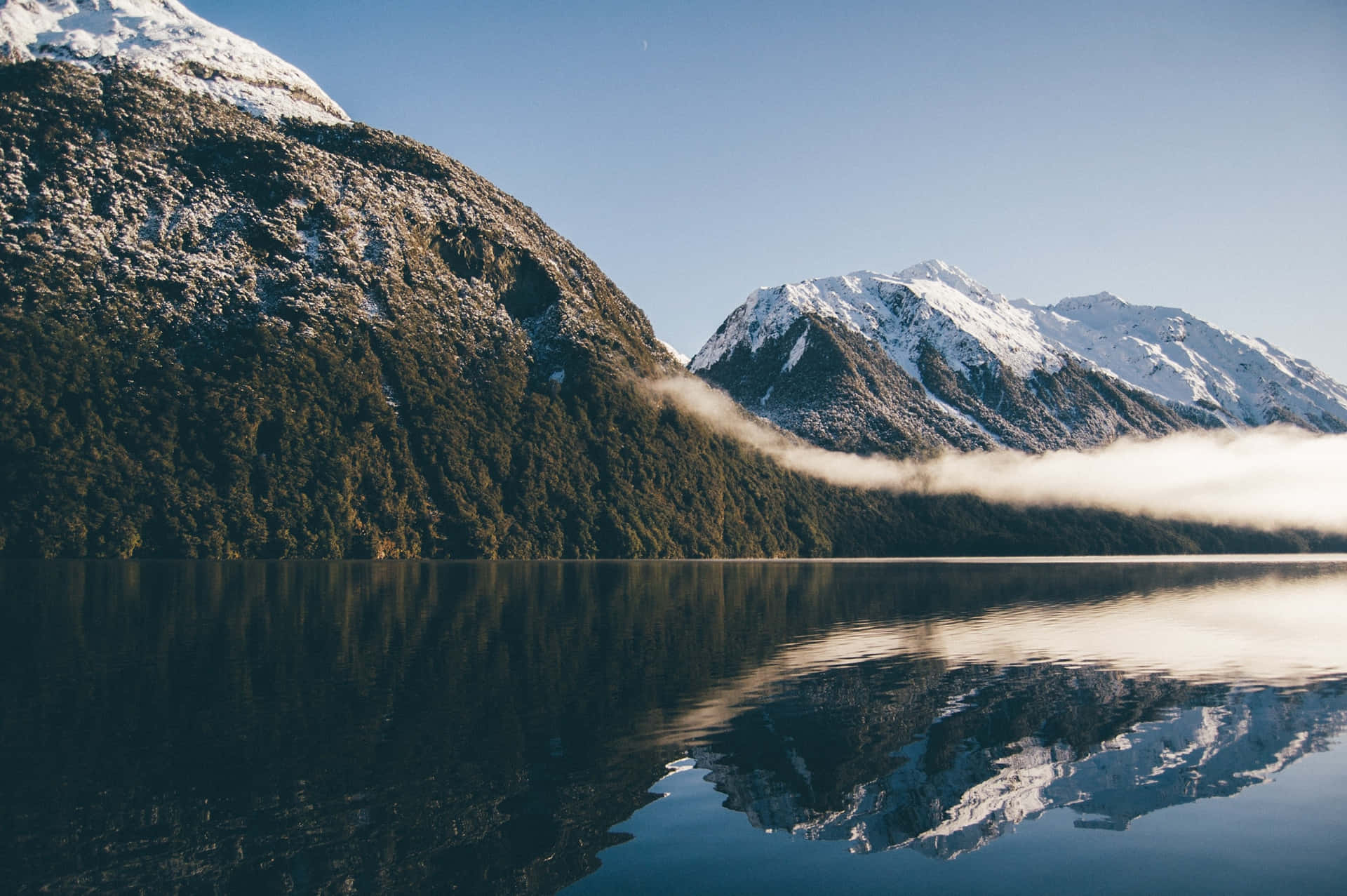 Serene Waters Of Milford Sound Background