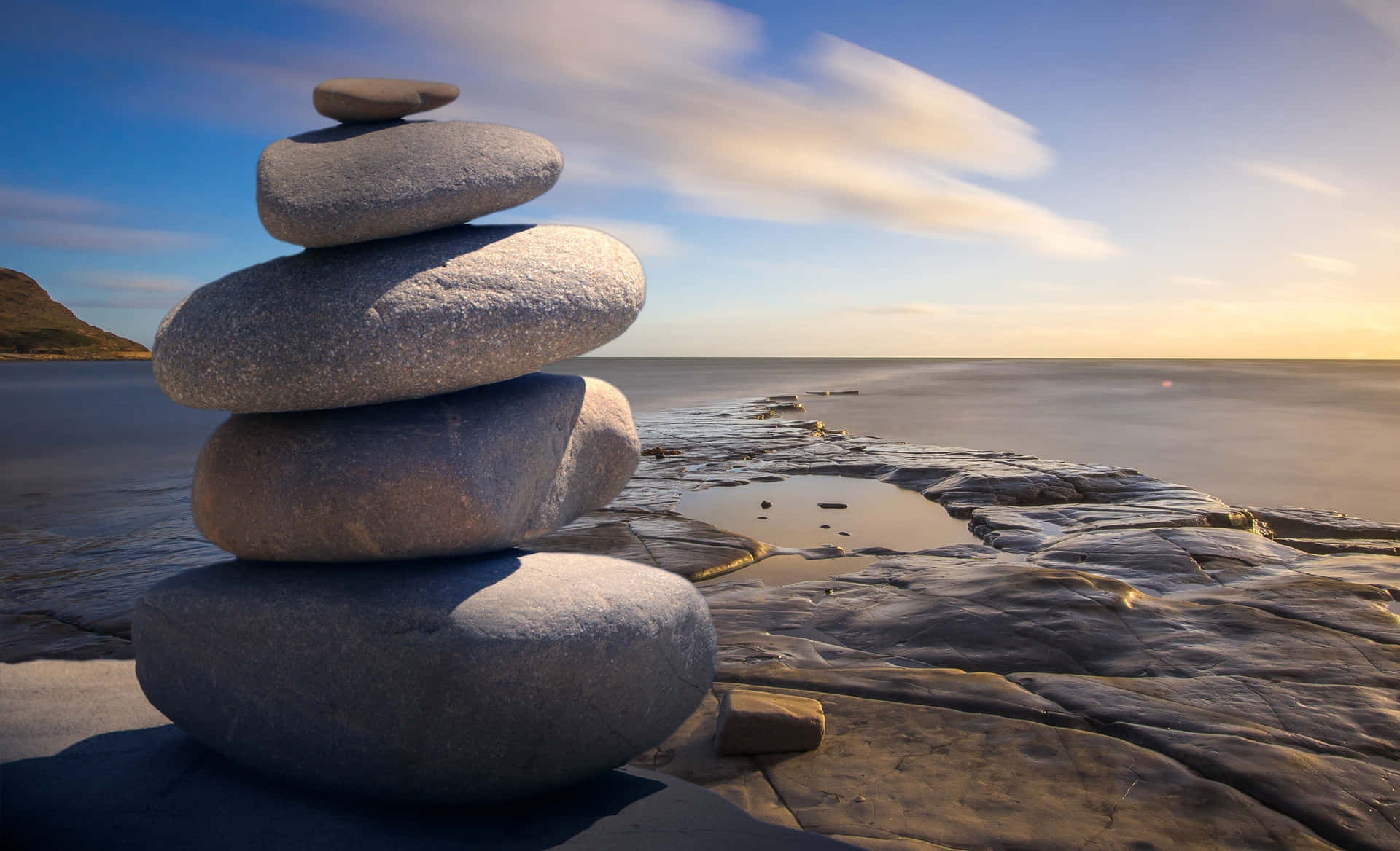 Serenity And Calm At Sunrise Background