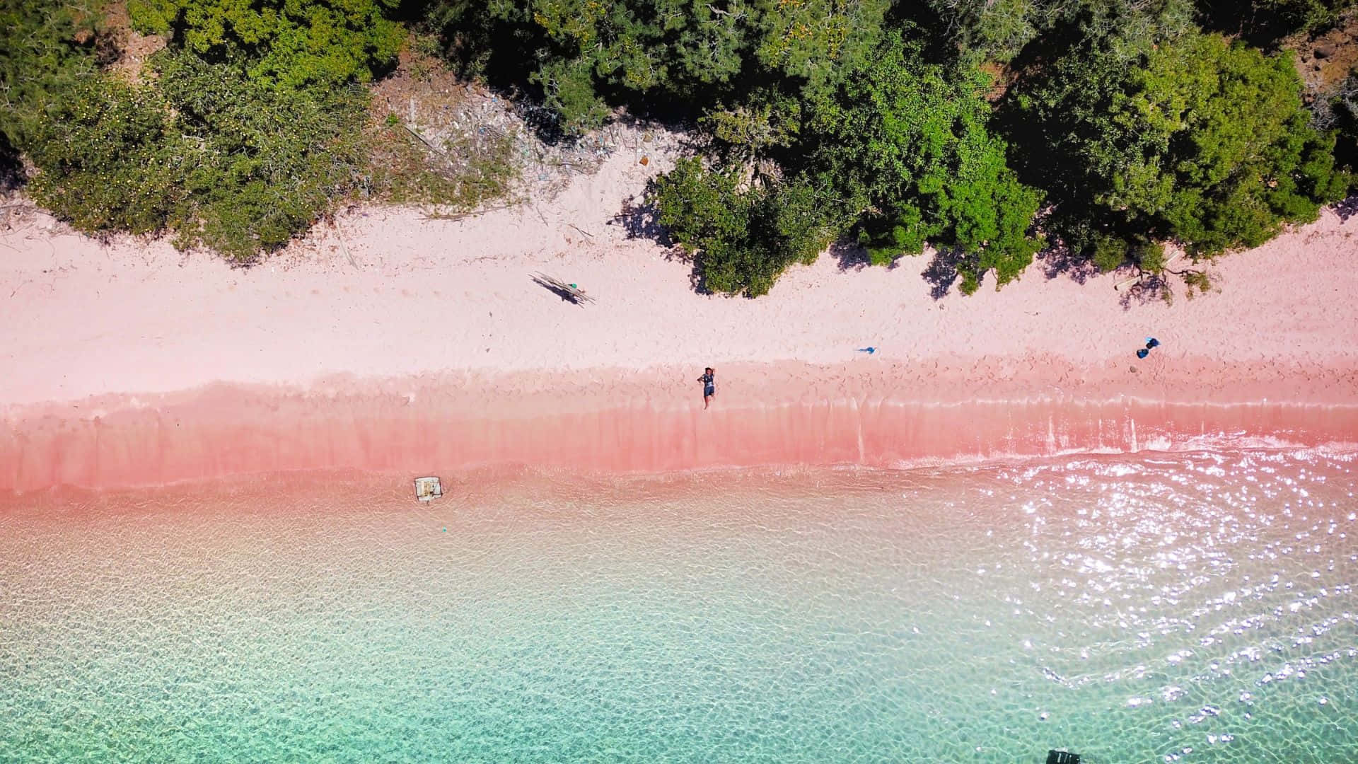 Serenity At Pink Beach Background