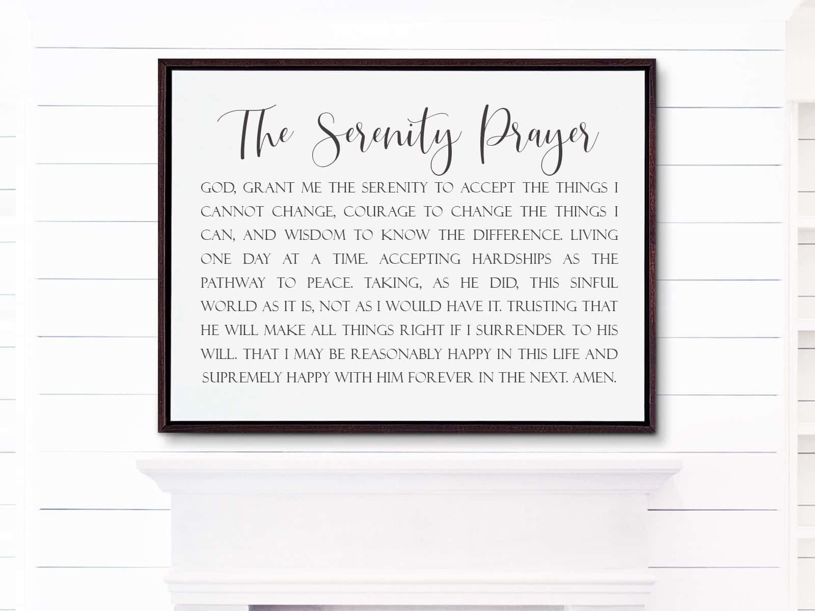 Serenity Prayer In Black Frame Background