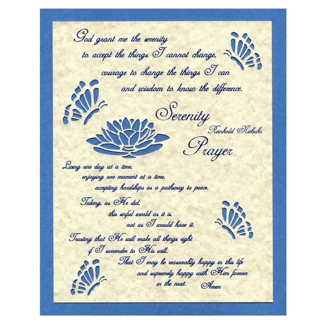 Serenity Prayer On Textured Paper Background