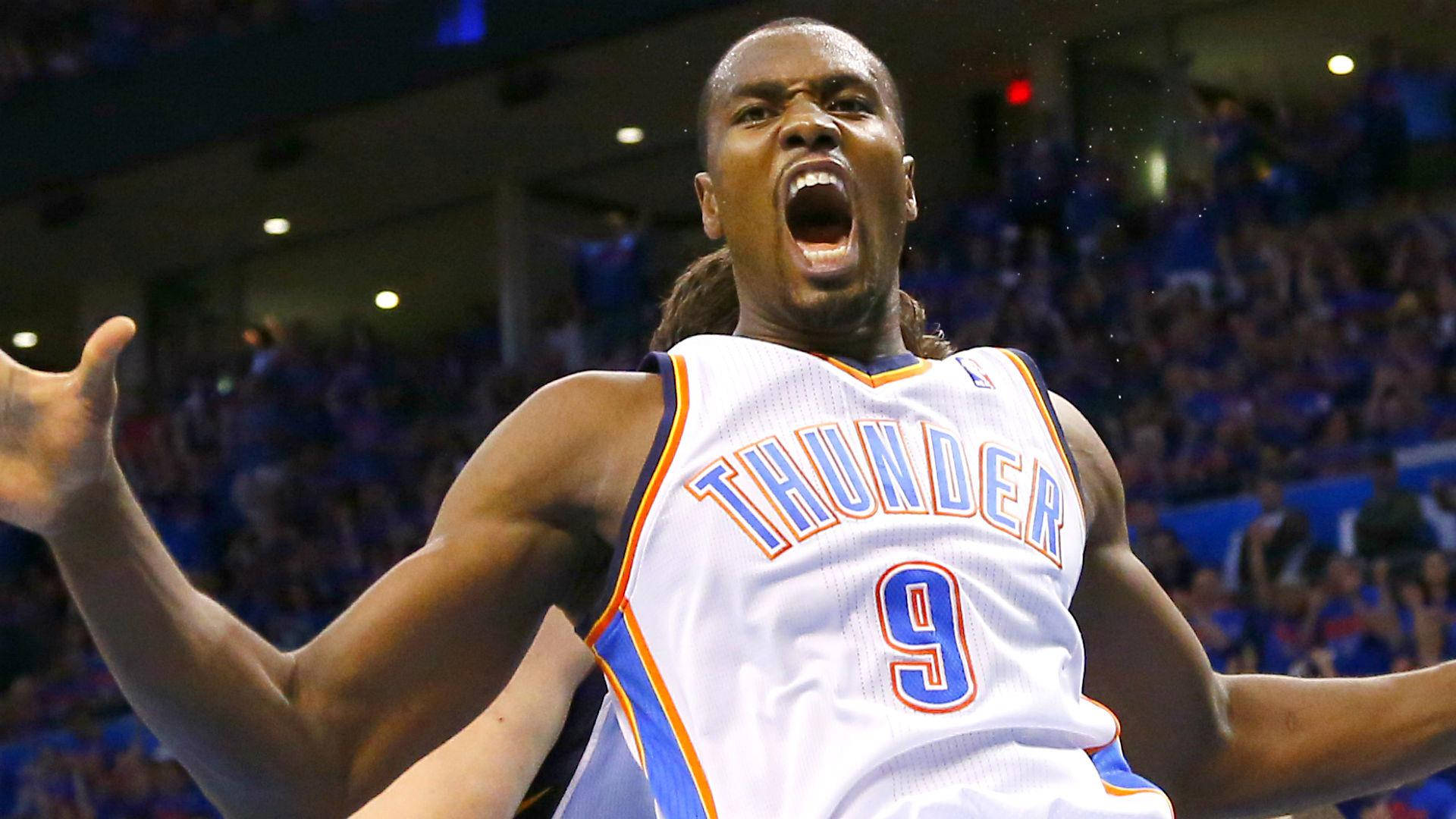 Serge Ibaka Screaming In Excitement Background