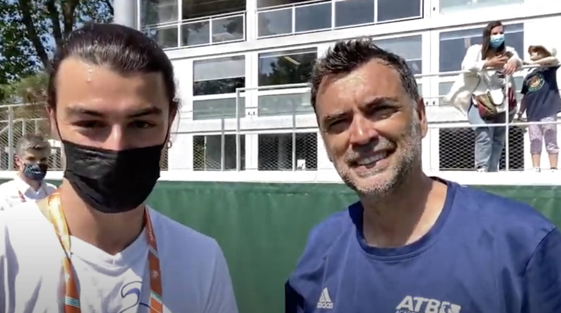 Sergi Bruguera With Padel Fans Background