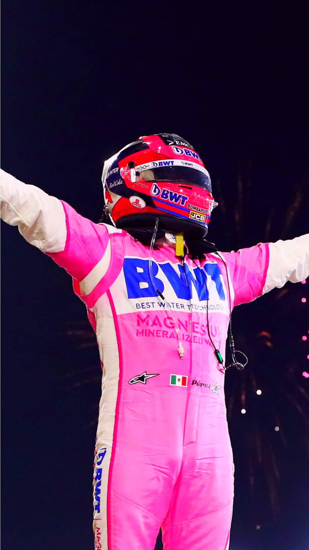 Sergio Perez Pink Suit Background