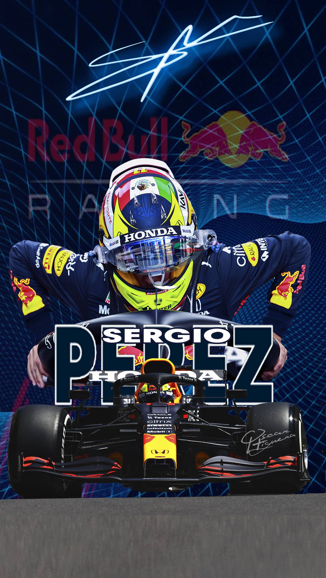 Sergio Perez Signature Background