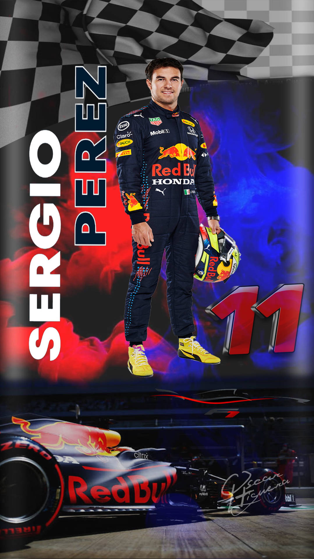 Sergio Perez Team Red Bull Background