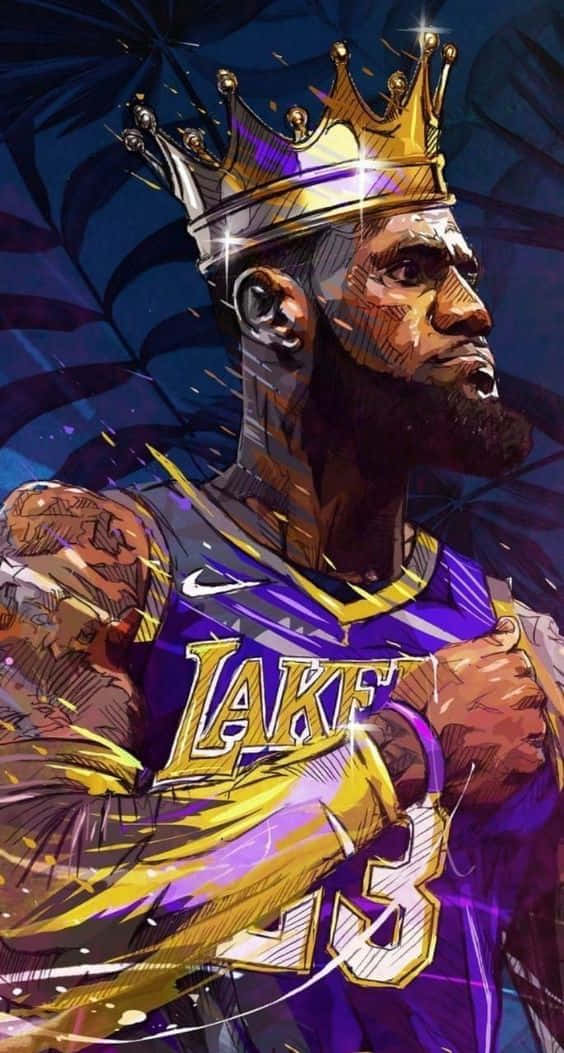 Serious King Lebron James With Crown Background