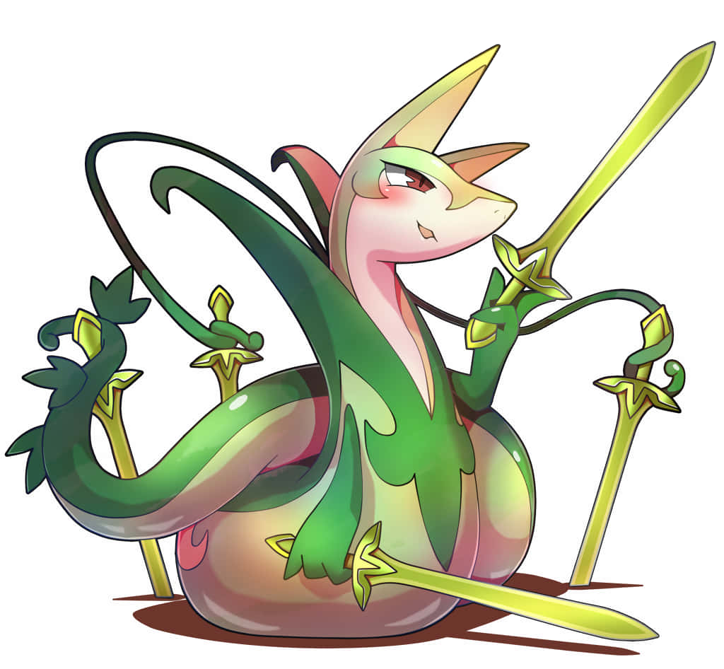 Serperior With Swords Background