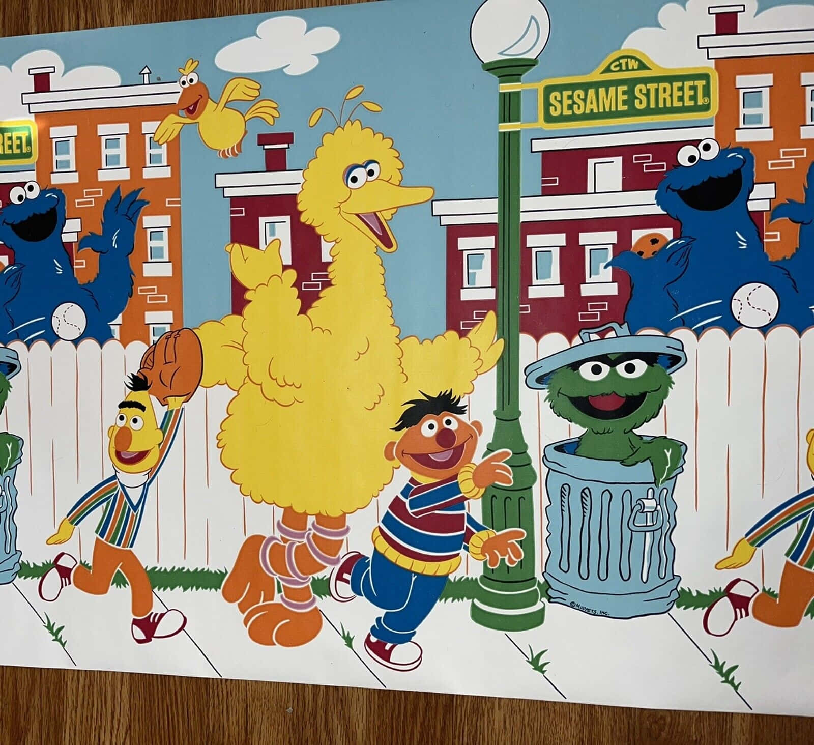 Sesame Street Characters Having Fun Background