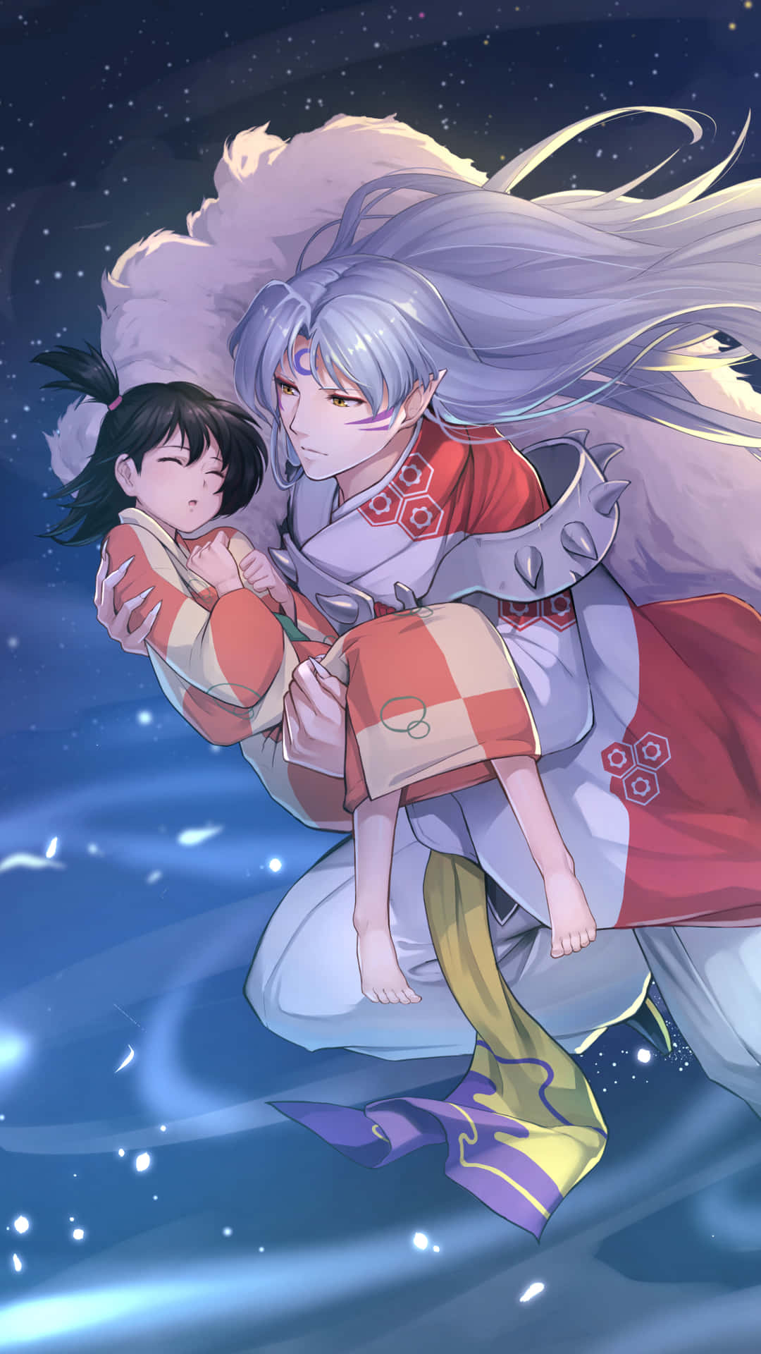 Sesshomaru With Kid Inuyasha Phone Background