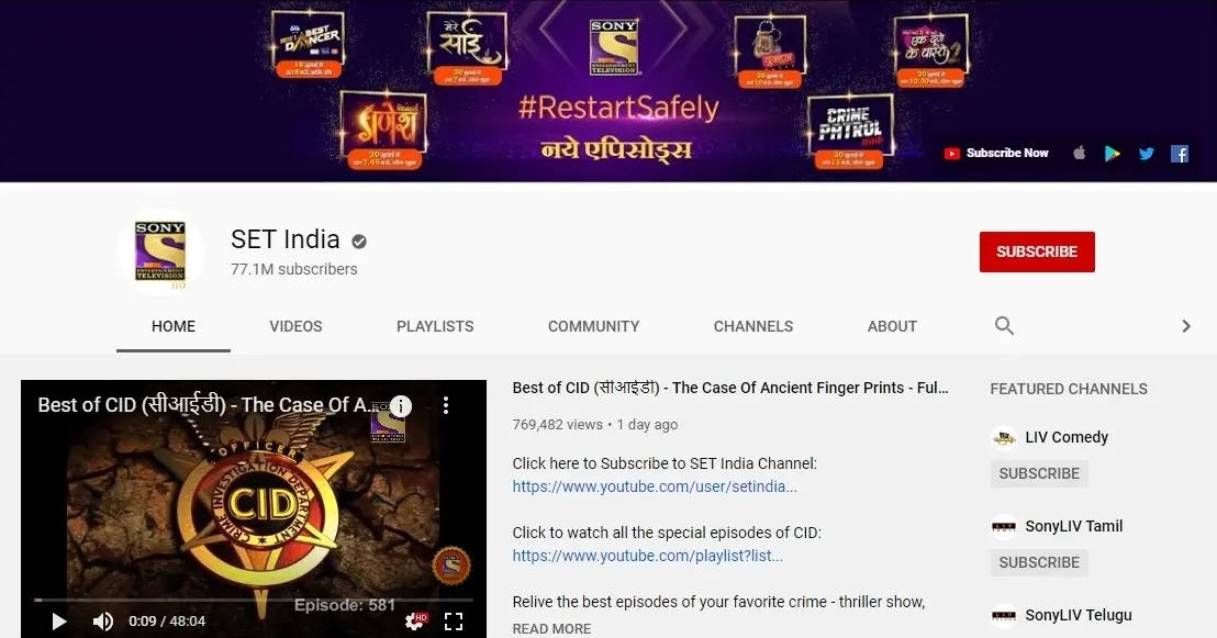 Set India Youtube Channel Background