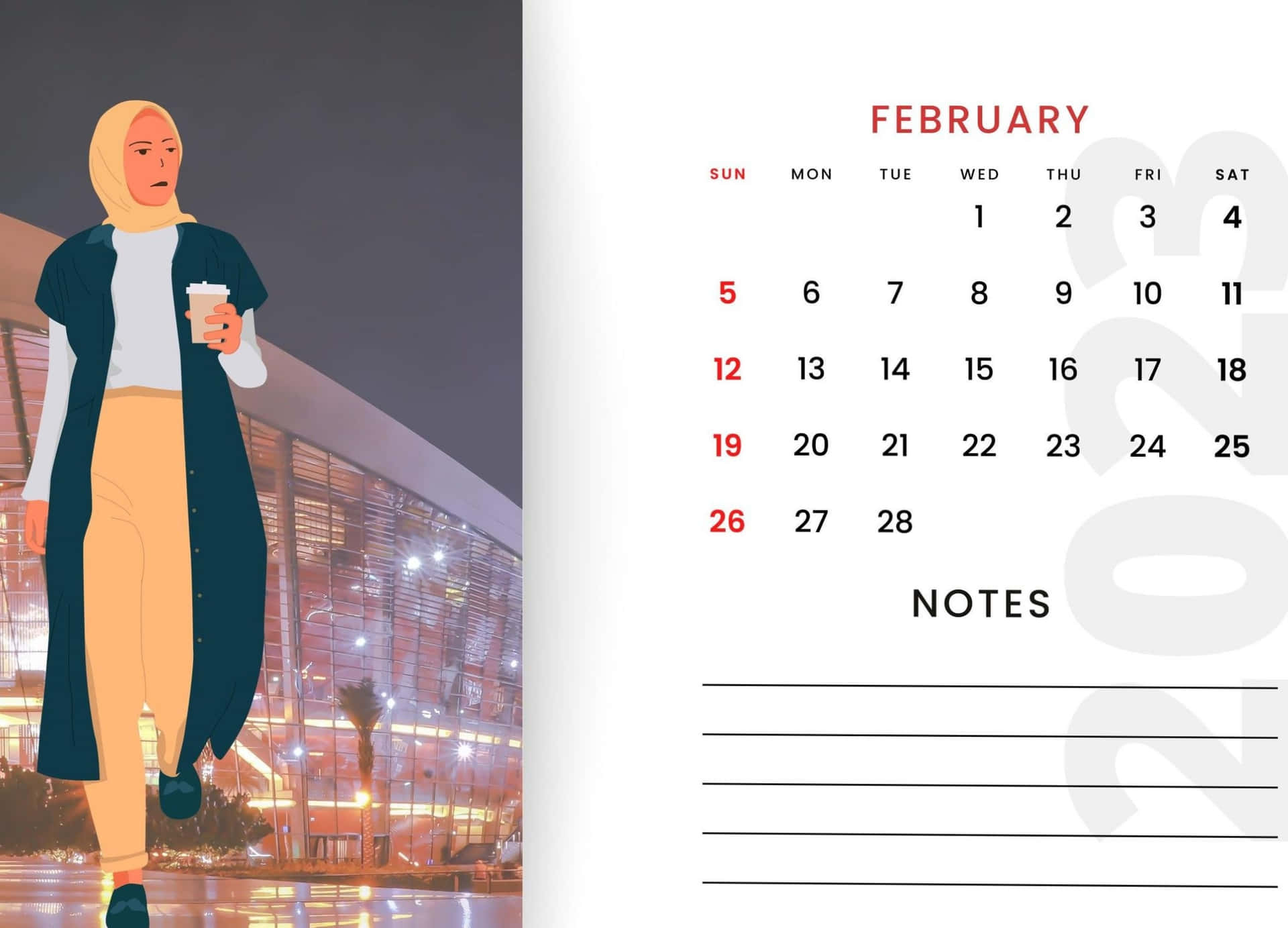 Set Your Goals For February With This Calendar Background