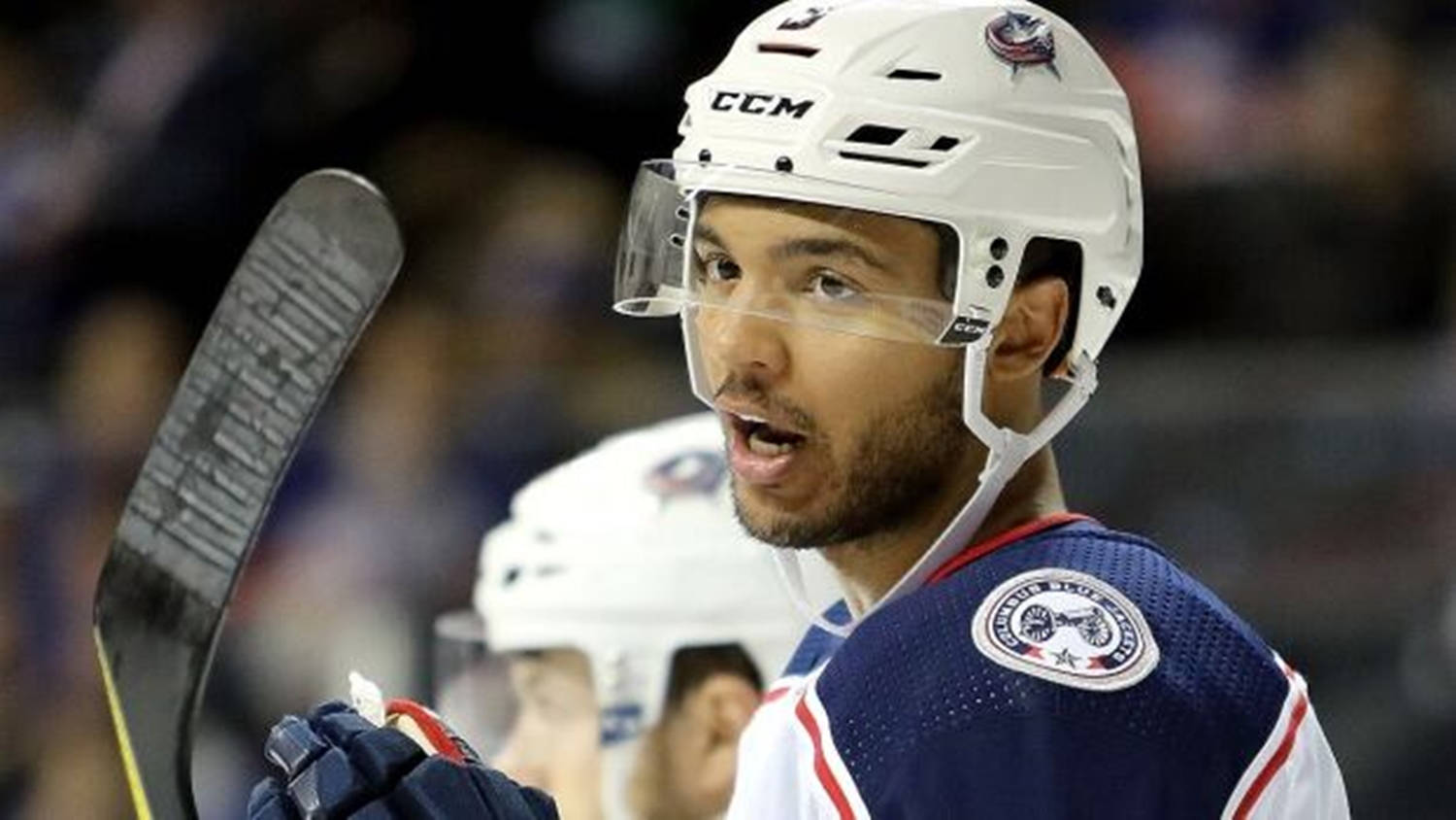 Seth Jones From Columbus Blue Jackets With Mouth Open