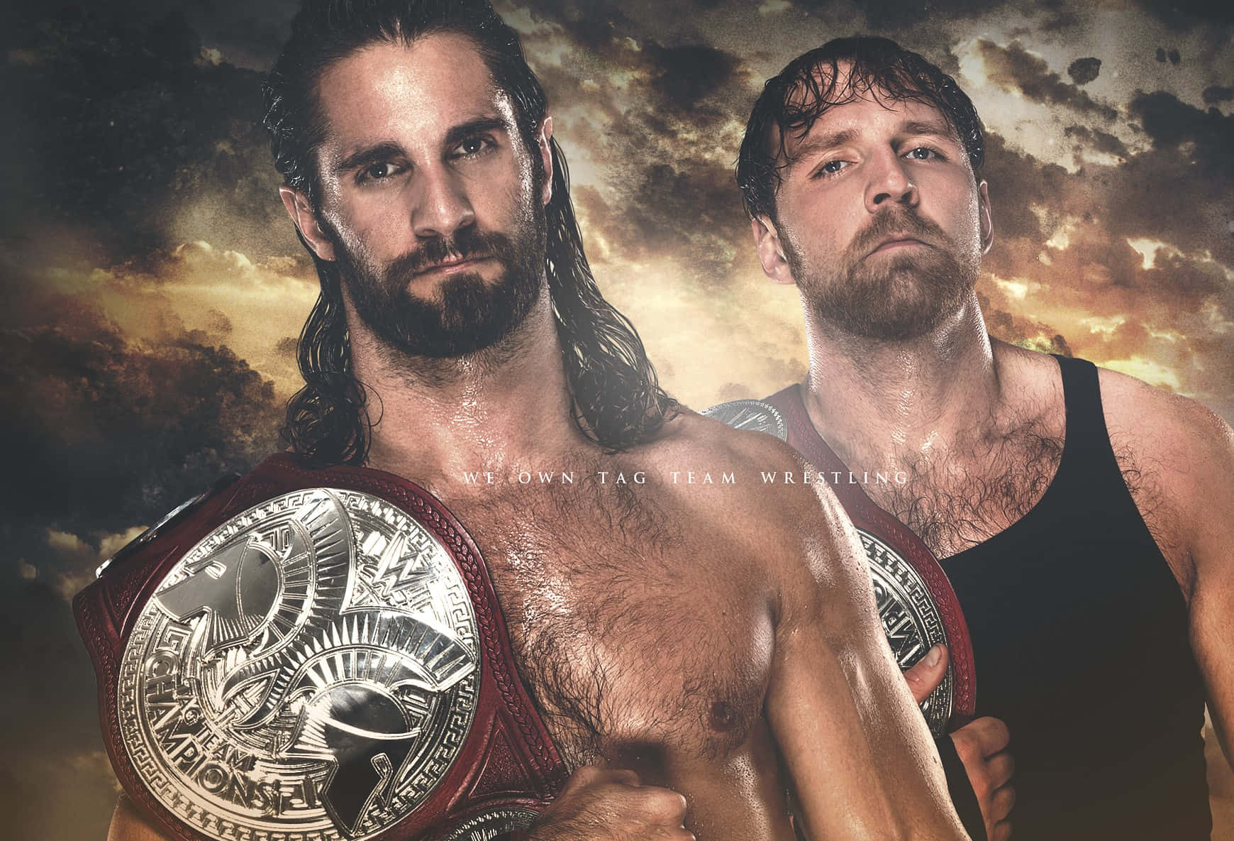 Seth Rollins And Dean Ambrose - Champions Of Wwe Wrestling Background