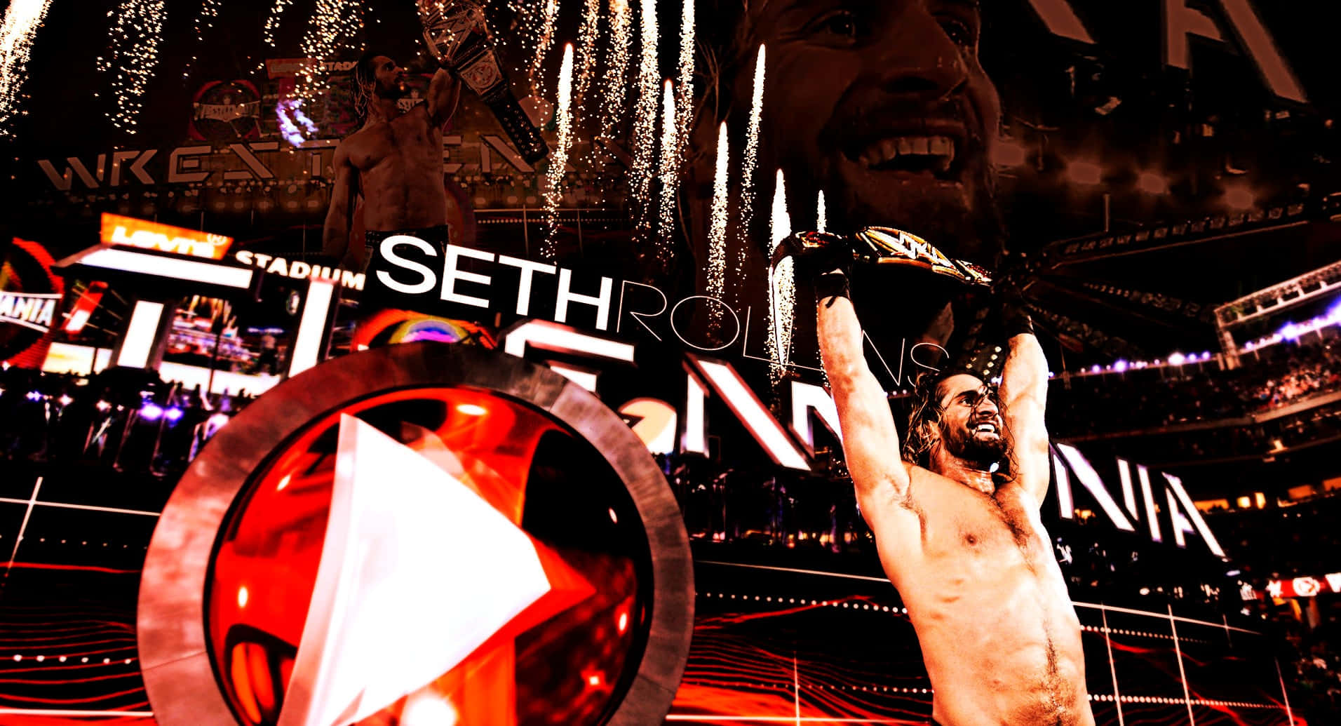 Seth Rollins Wrestlemania Winning Background