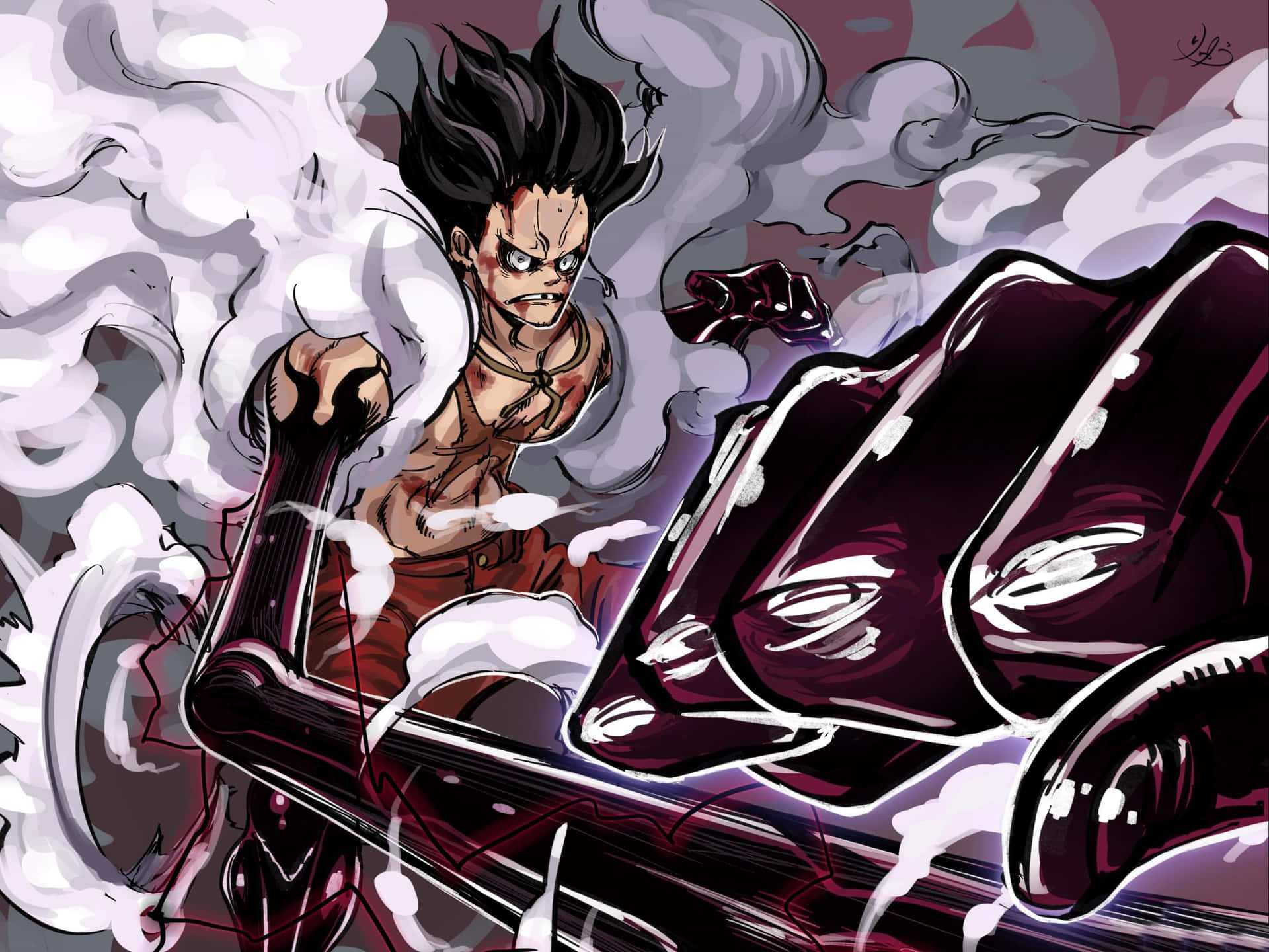 Setting Sail With Luffy In Gear 5 Background