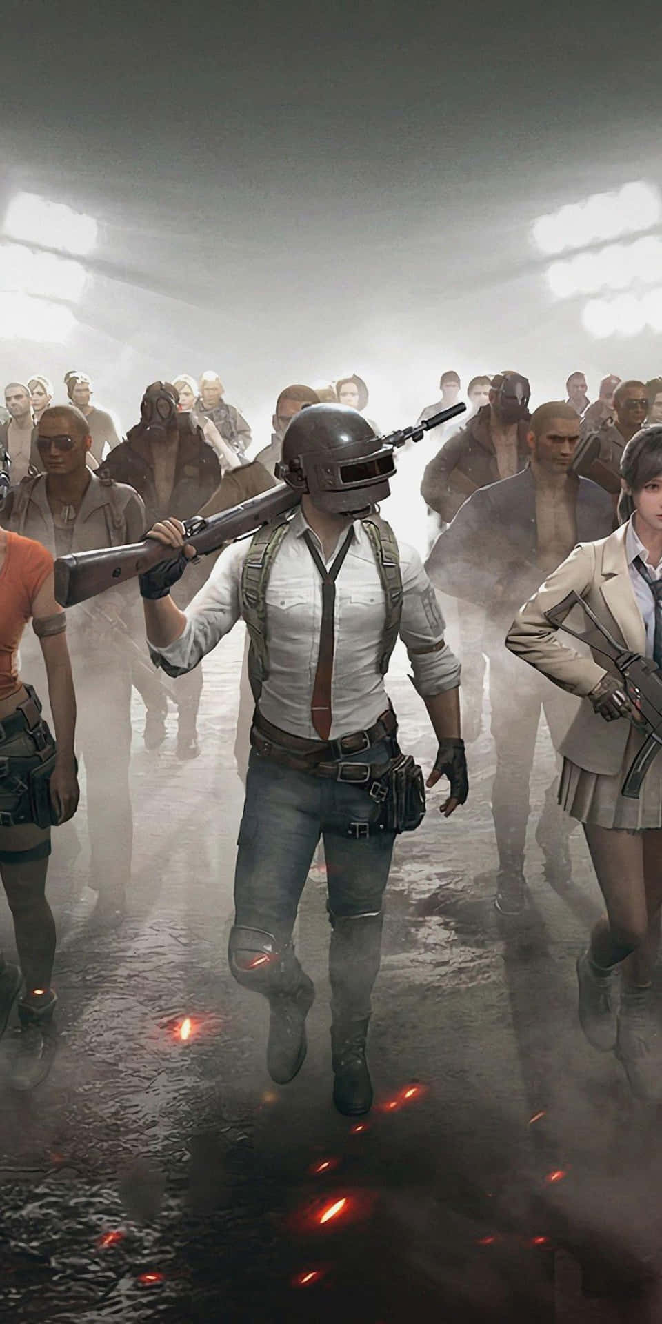 Several Battle Royale Players Pubg Iphone Background
