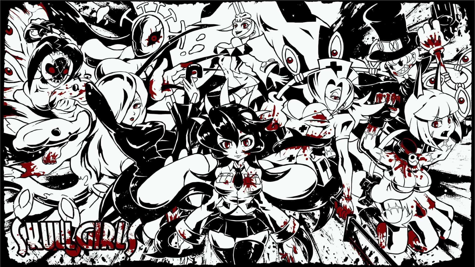 Several Characters Collage Of Skullgirls