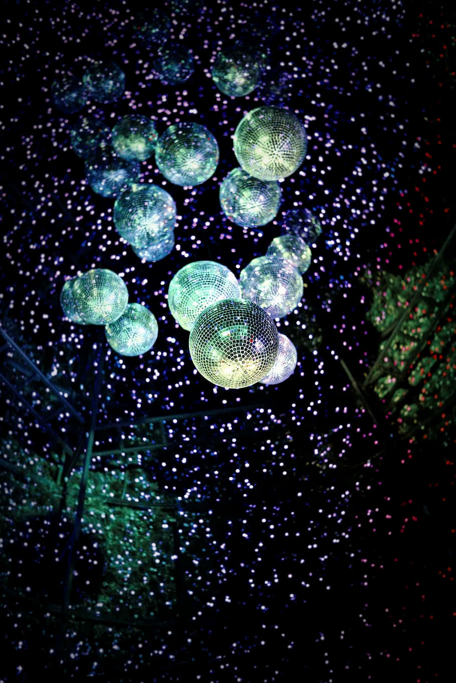 Several Mirror Balls Background