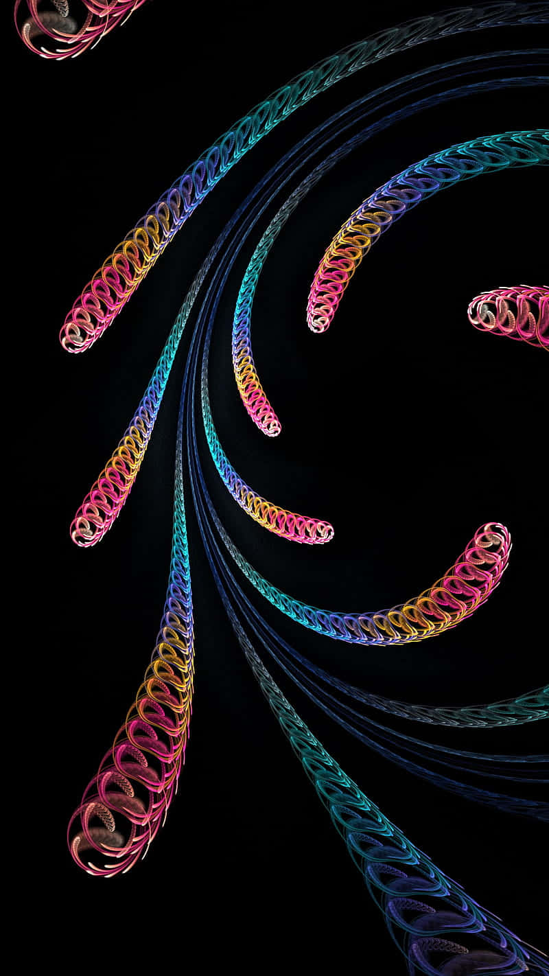 Several Rainbow Swirls Background