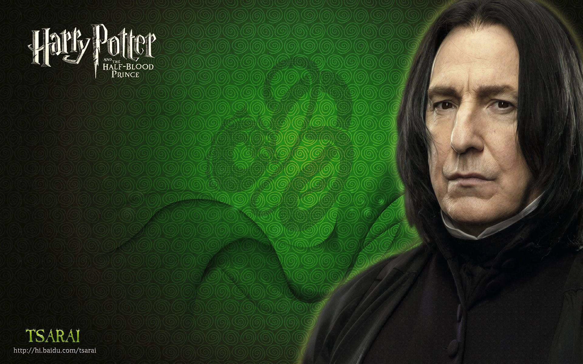 Severus Snape Green Slytherin Background