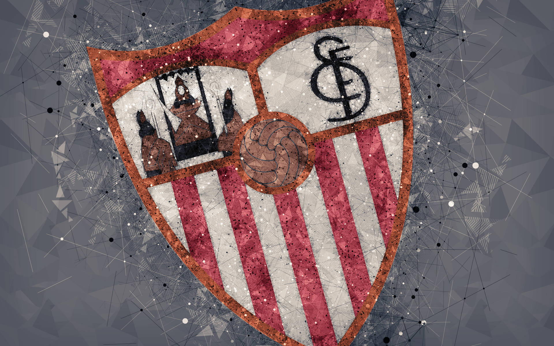 Sevilla Fc In Mosaic Background