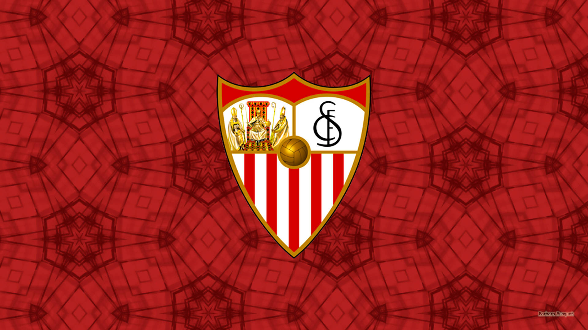 Sevilla Fc Logo In Geometric Art Background