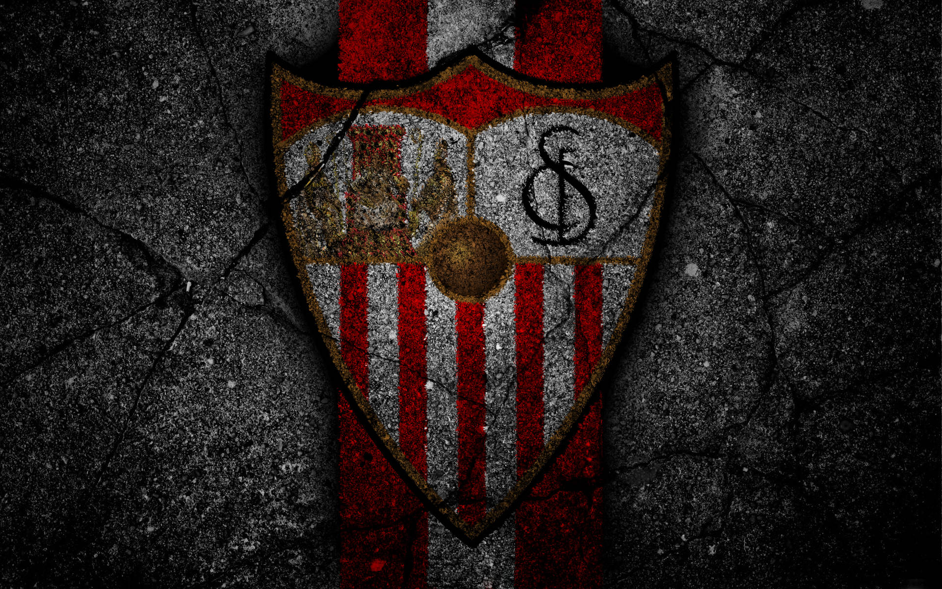 Sevilla Fc With Vertical Stripes Logo