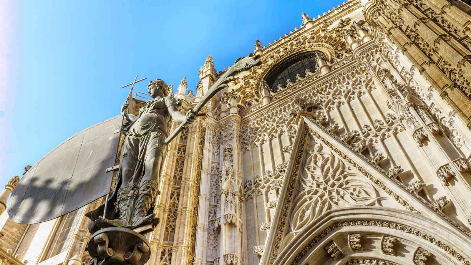 Seville Cathedral Worm's-eye View Photo Background