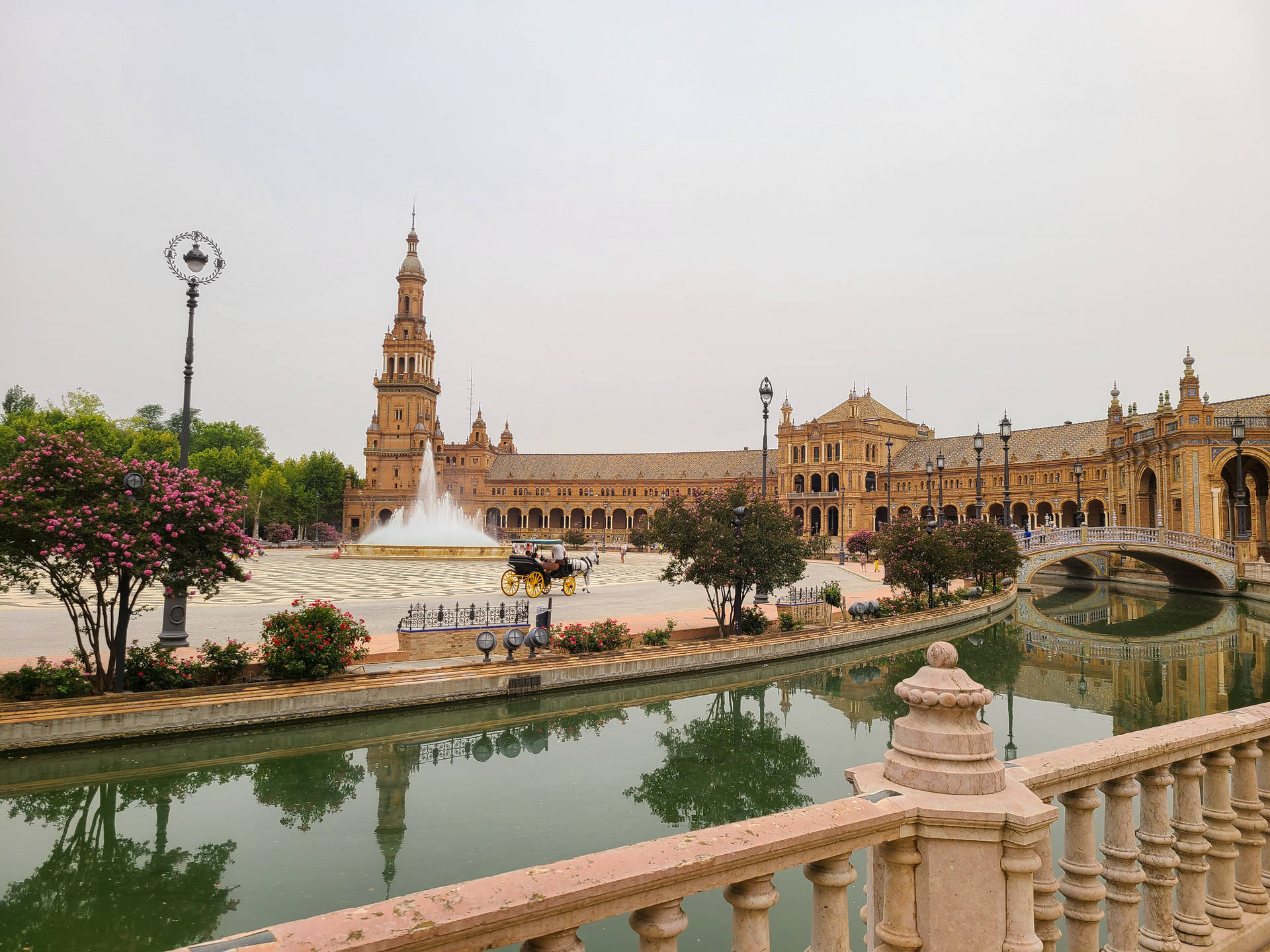 Seville Palace Canal Background