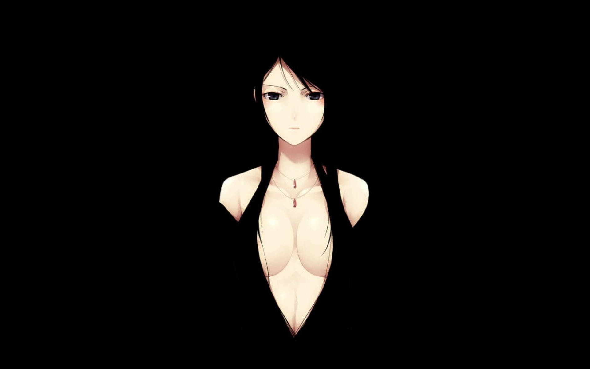 Sexy Anime Girl In Black Background