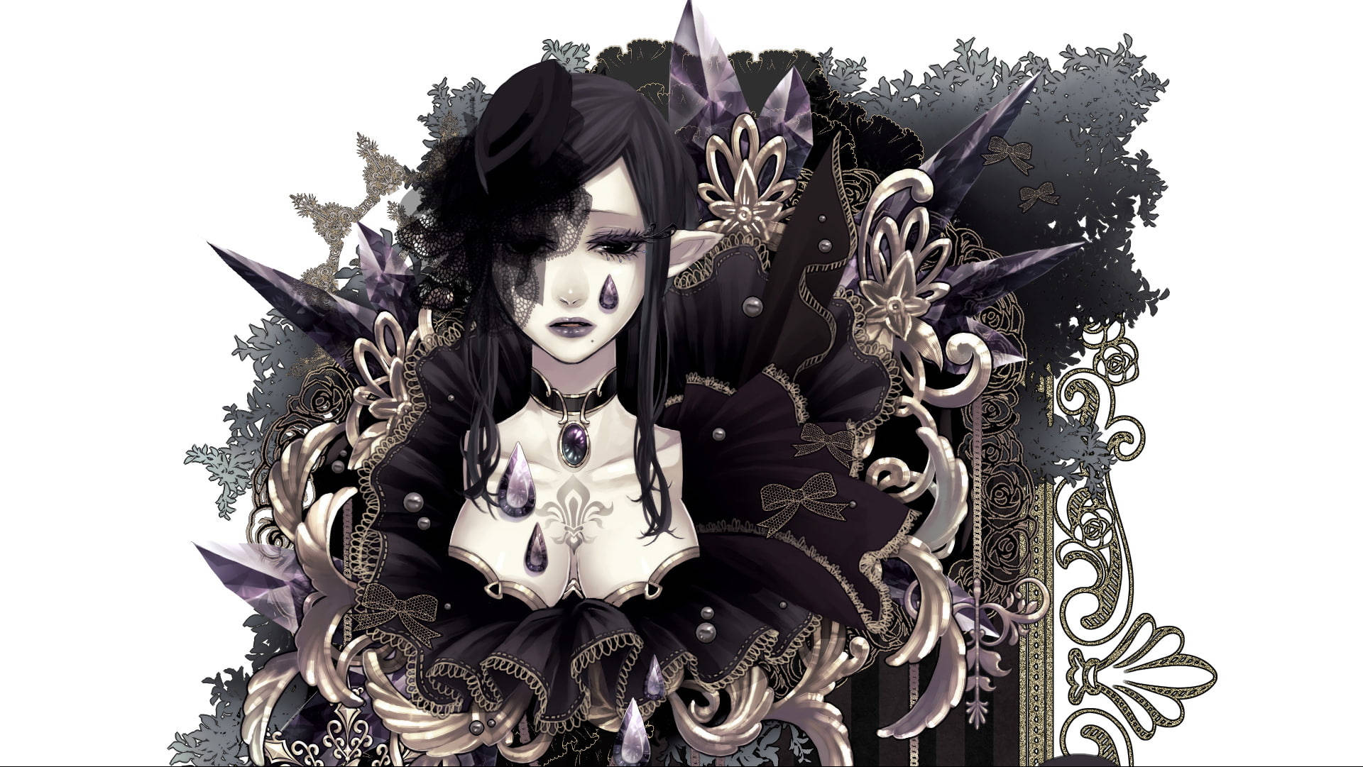 Sexy Gothic Anime Girl Background