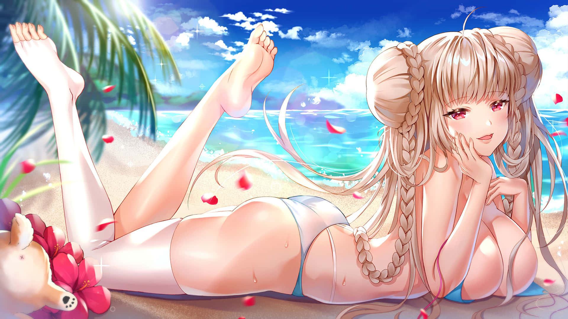 Sexy Image Anime Girl In Bikini Background