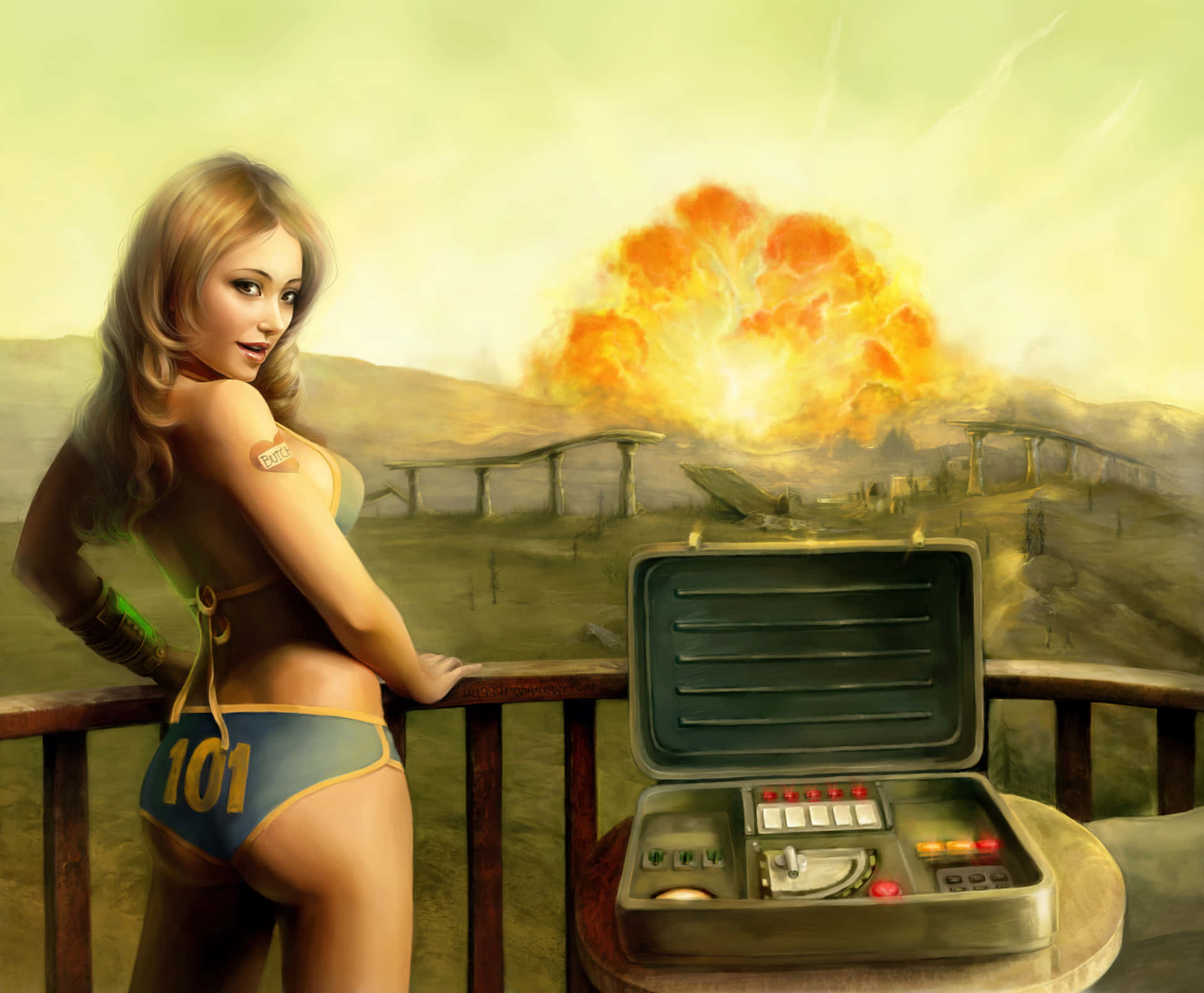 Sexy Image Of Woman With Explosion