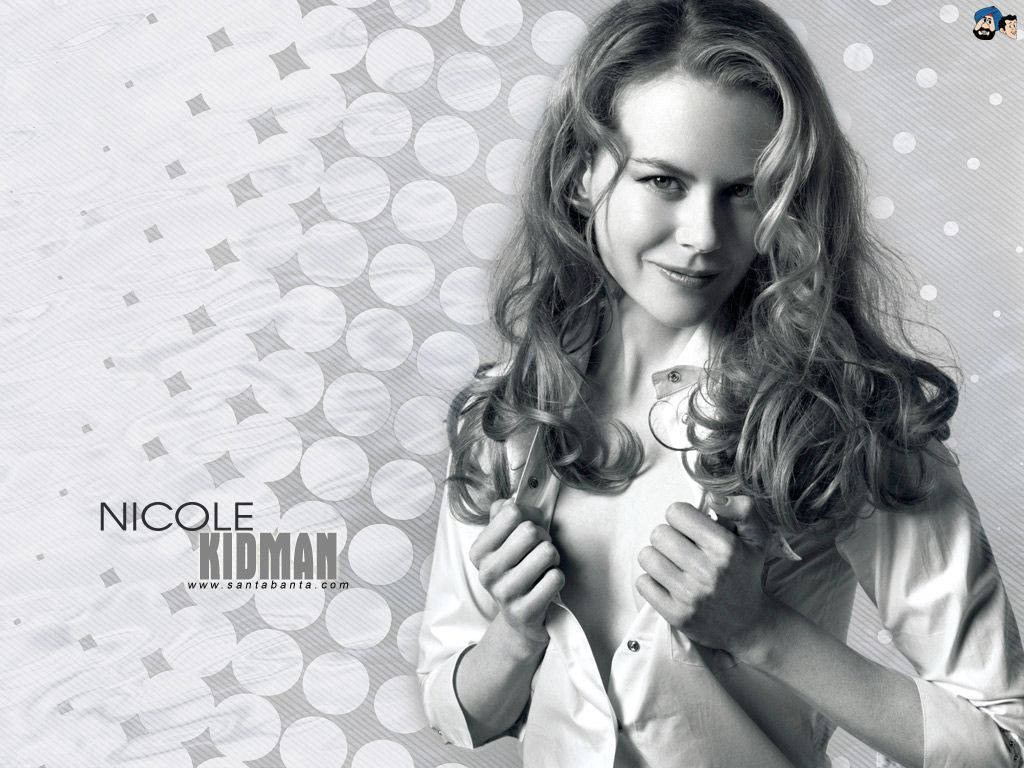 Sexy Nicole Kidman Black And White Background
