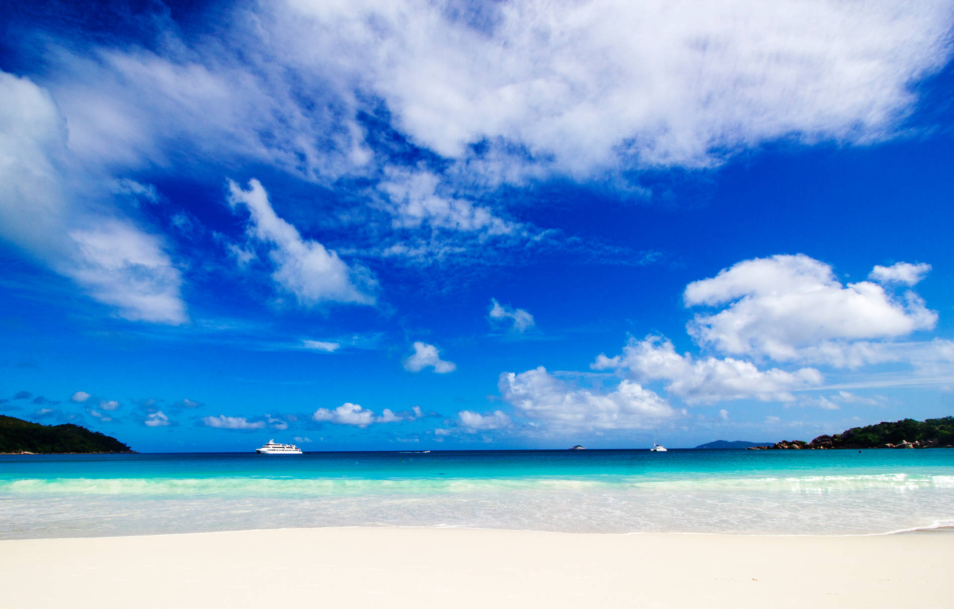 Seychelles Anse Lazio Seascape Background