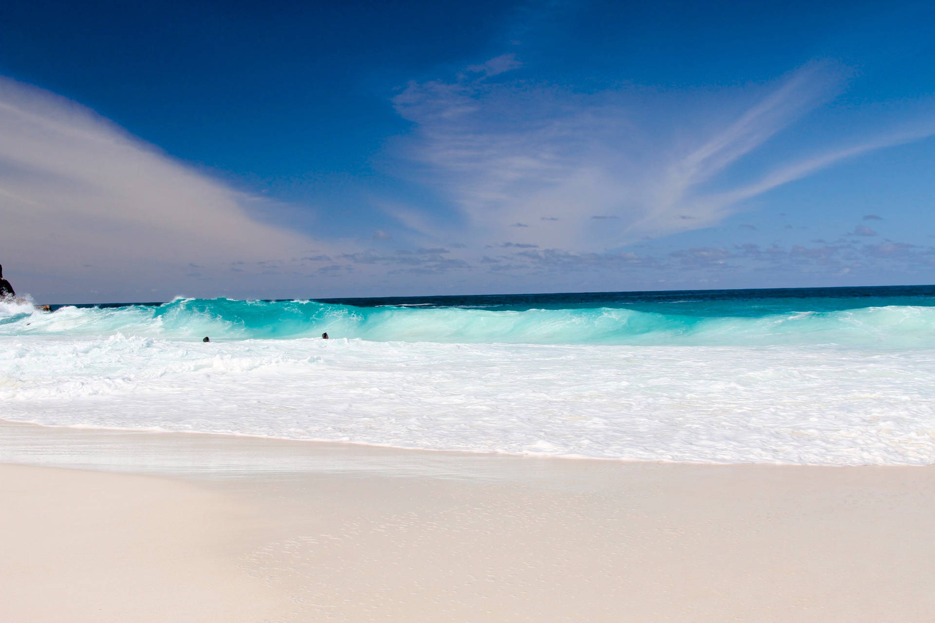 Seychelles Beach Waves Background