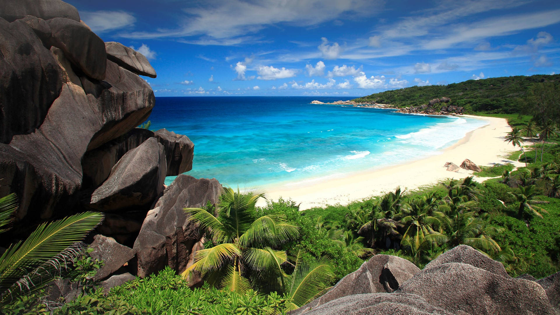 Seychelles Grand Anse Beach Background