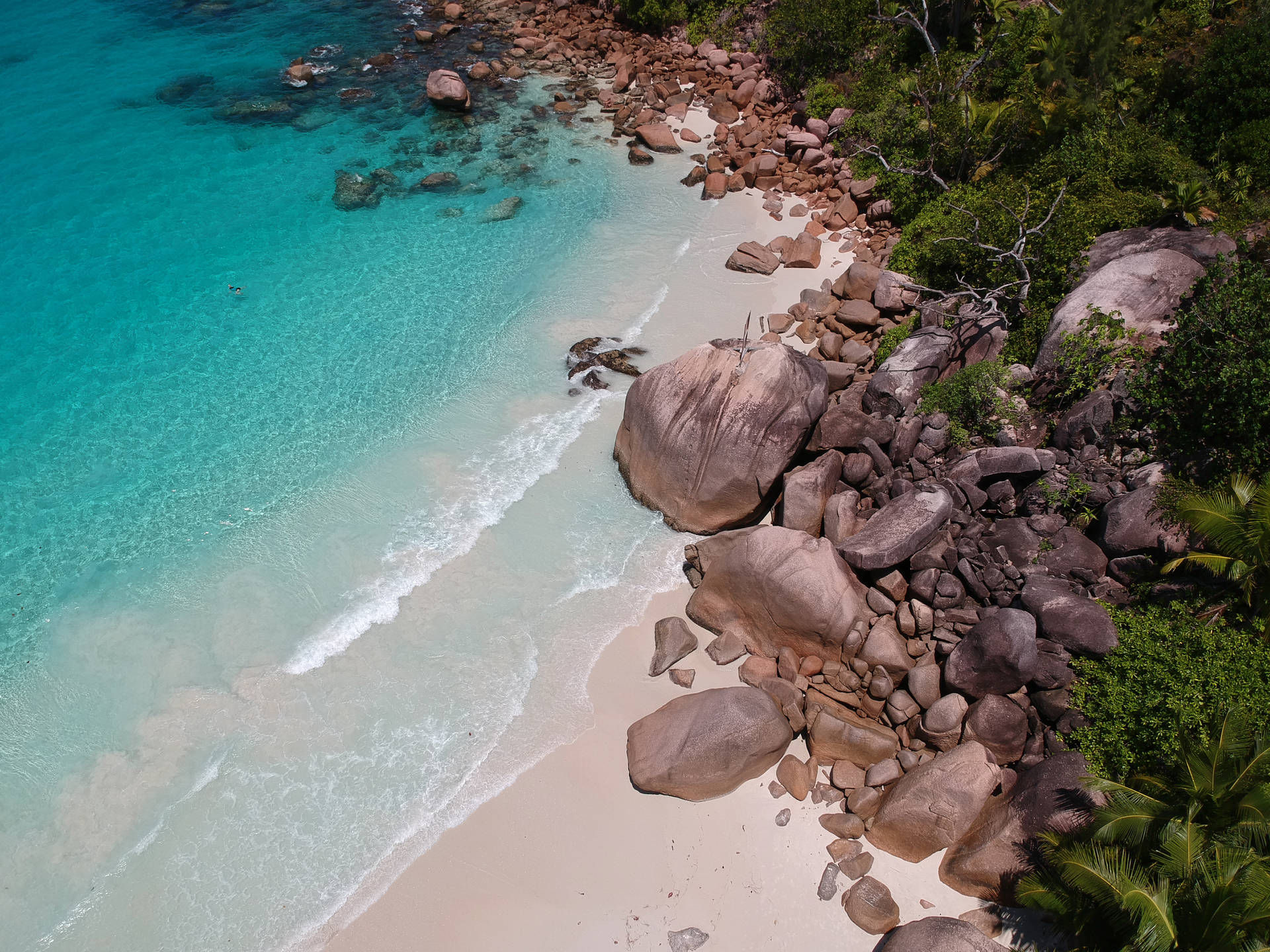 Seychelles Shore Rocks Background