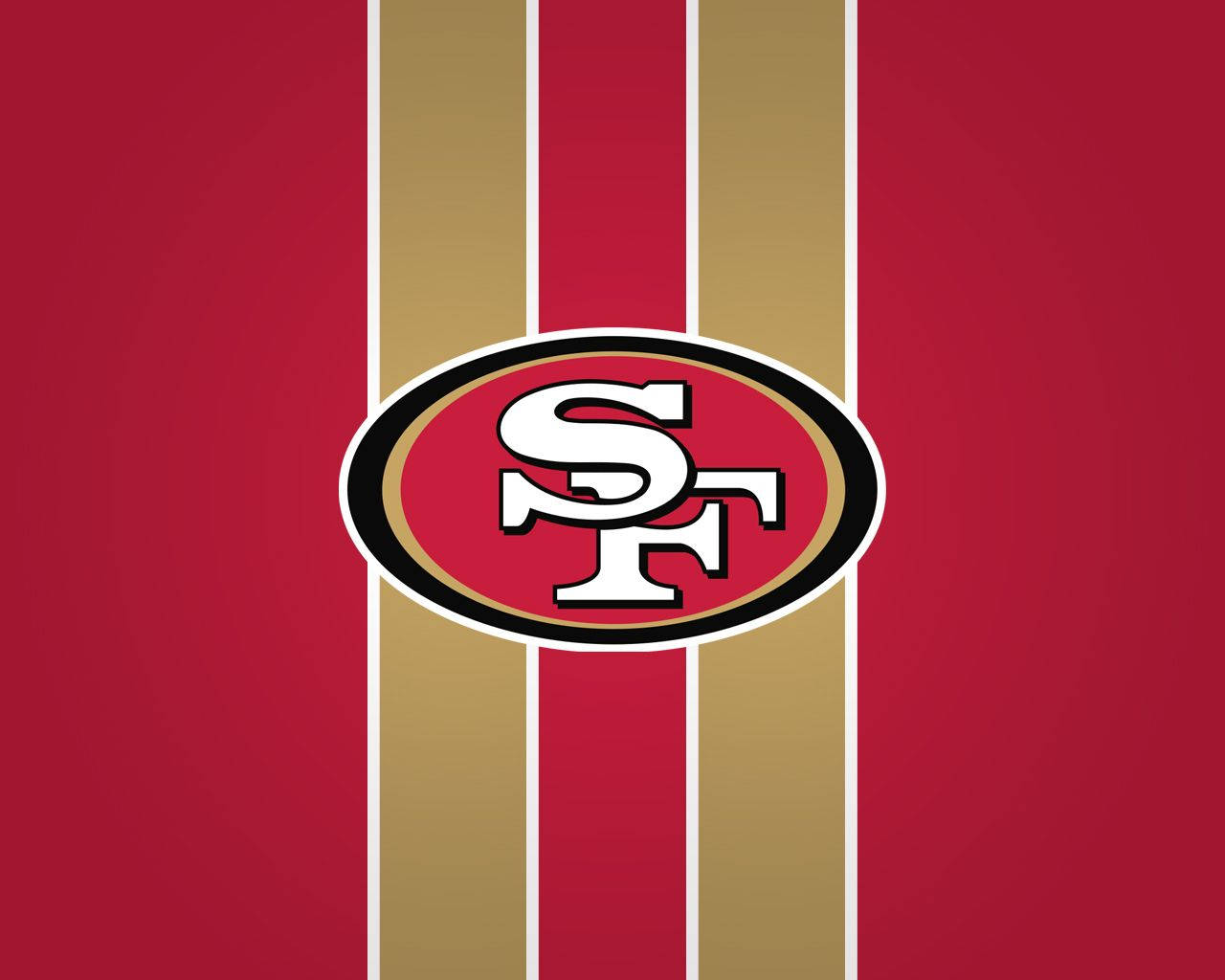 Sf 49ers Logo In Red And Gold Background