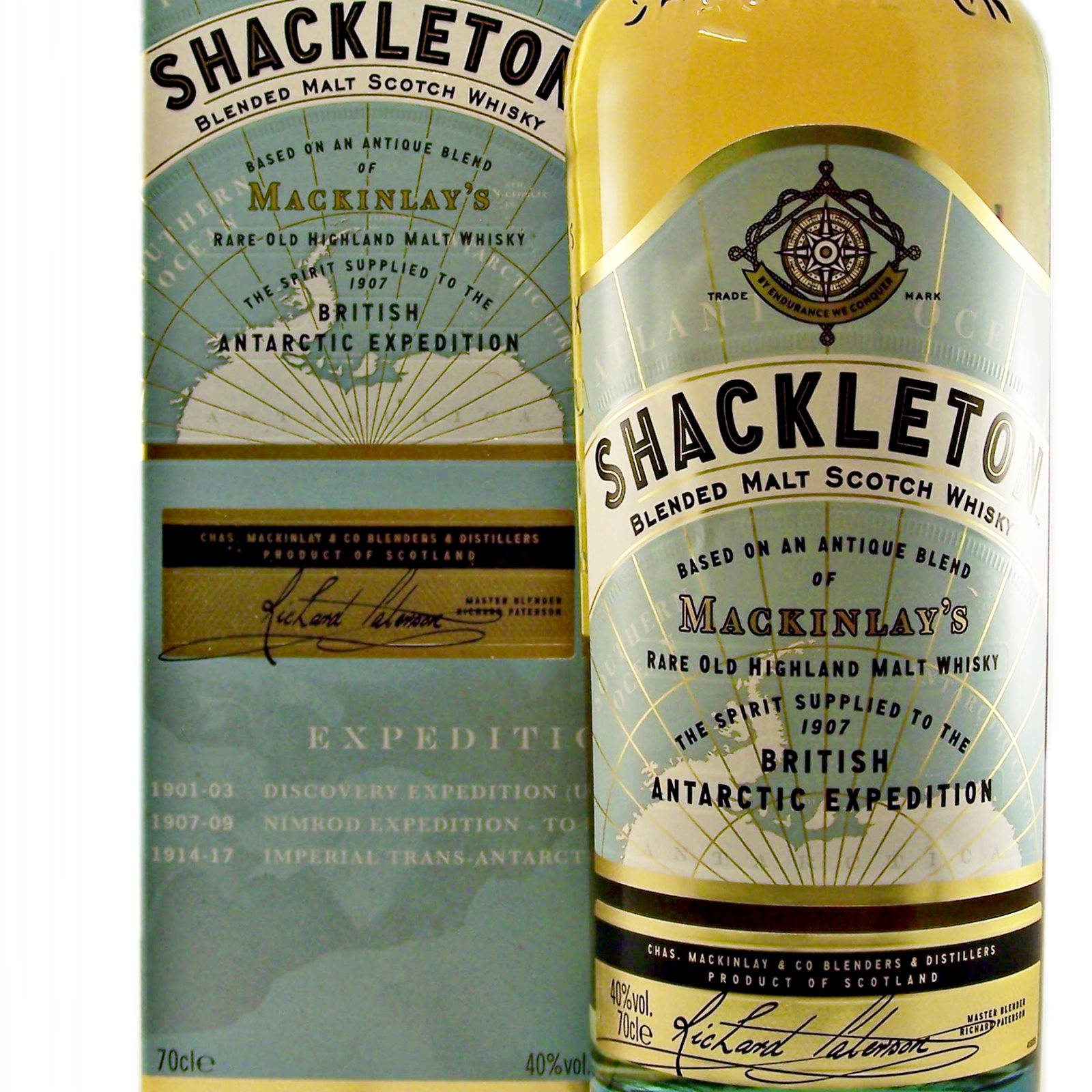 Shackleton Whisky With Box Closeup Shot